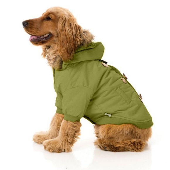 Fuzzyard Dog Green Duffel Coat Jacket Hooded - Picture 4 of 4